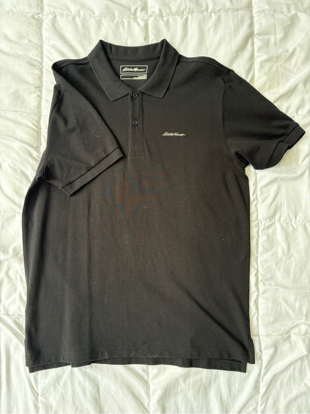 Eddie Bauer Black Polo Shirt with Subtle Logo